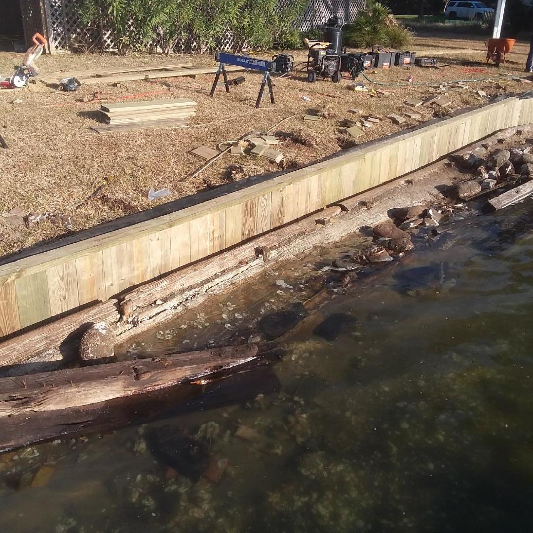 Deep South Marine Restoration project 30 — dock piling repair and restoration
