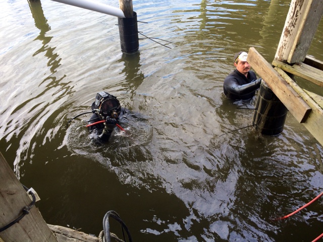 Deep South Marine Restoration project 33 — dock piling repair and restoration